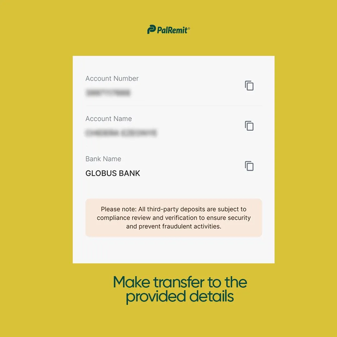 how-to-deposit-ngn-on-palremit screenshot 3
